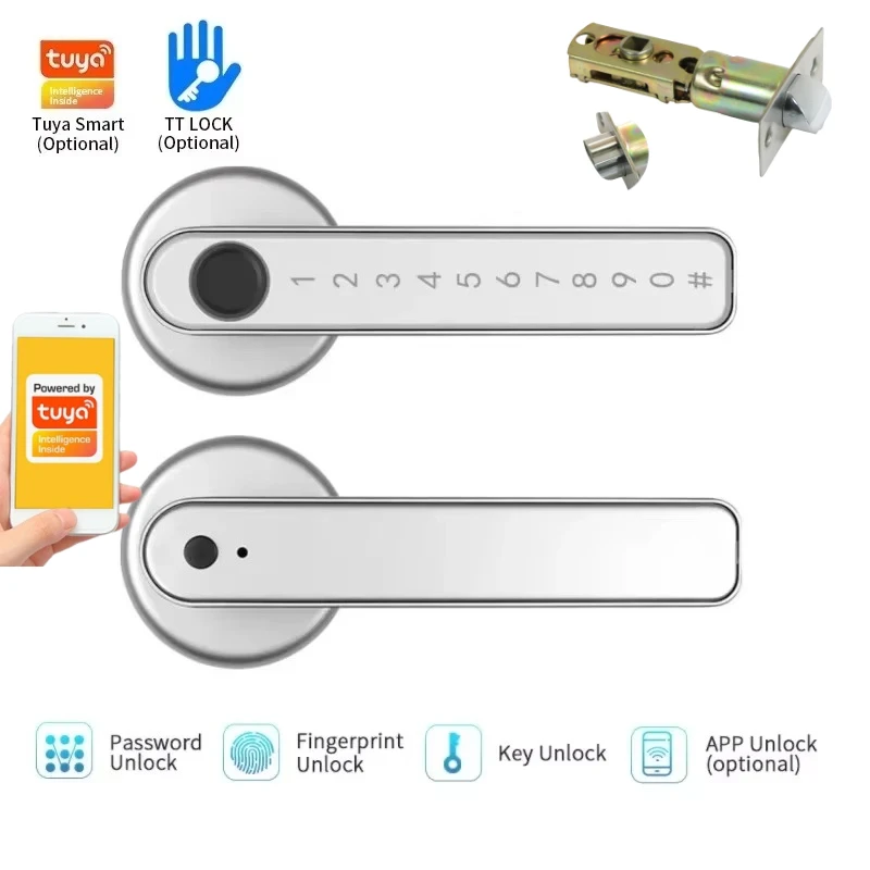 Приложение Tuya, умный дверной замок, электронный замок TTlock, биометрический отпечаток пальца, цифровой пароль, ключ, дистанционная разблокировка, замок с ручкой
Приложение Tuya, умный дверной замок, электронный замок TTlock, биометрический отпечаток пальца, цифровой пароль, ключ, дистанционная разблокировка, замок с ручкой