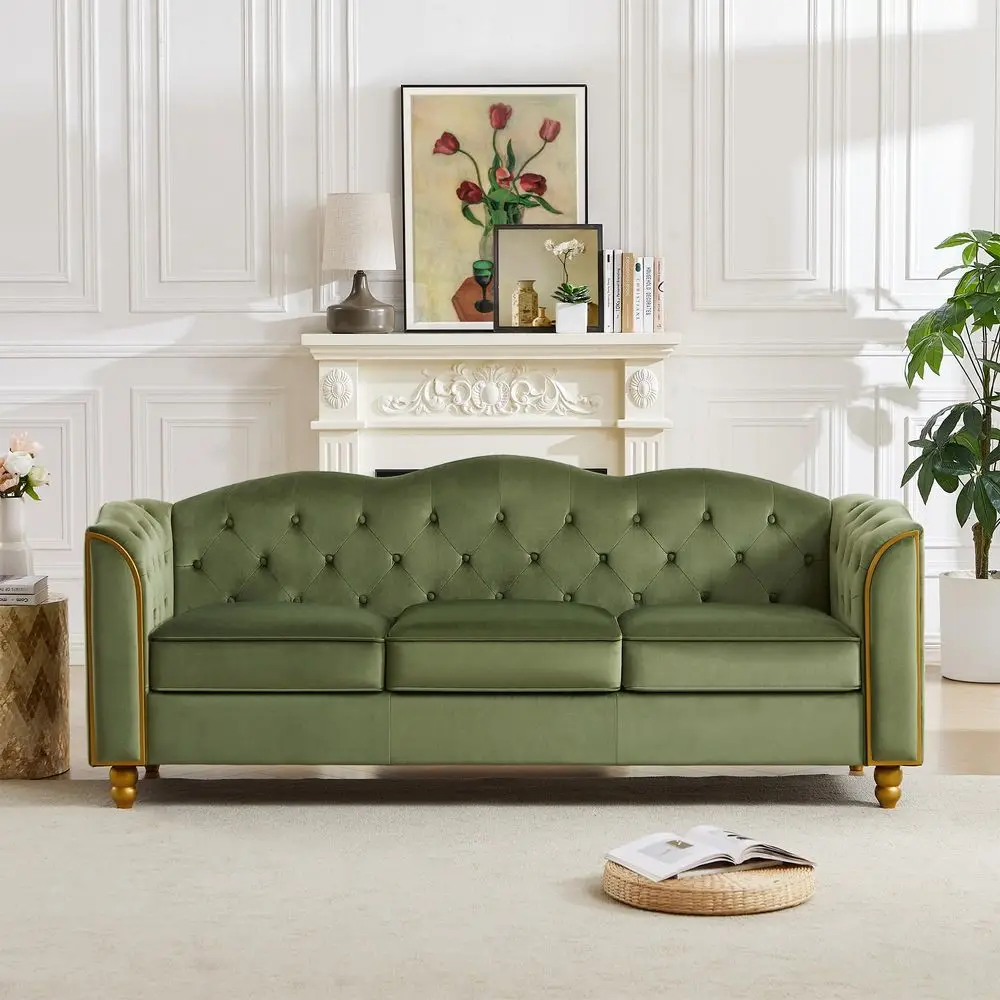 78 Velvet Sofa Couch, Soft 3 Seater Sofa Couche for Living Room, Button Tufted Comfy Couch Modern Sofa with Upholstered Cushion
78 Velvet Sofa Couch, Soft 3 Seater Sofa Couche for Living Room, Button Tufted Comfy Couch Modern Sofa with Upholstered Cushion