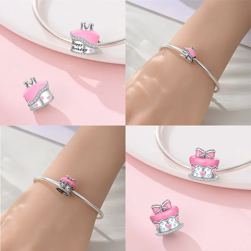 Charms Plata 925 Originales Cute Princess Crown Birthday Cake Beads for 925 Silver Bracelet Beads Jewellery Making Women's Gift
Charms Plata 925 Originales Cute Princess Crown Birthday Cake Beads for 925 Silver Bracelet Beads Jewellery Making Women's Gift