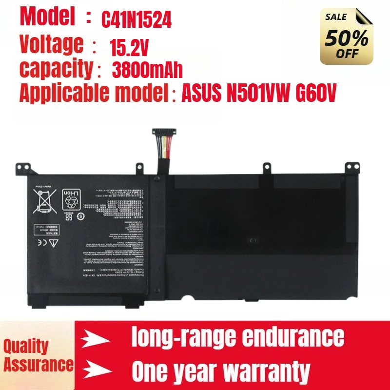 For ASUS N501VW G60V built-in notebook battery C41N1524 3800mAh 15.2V Laptop battery
For ASUS N501VW G60V built-in notebook battery C41N1524 3800mAh 15.2V Laptop battery