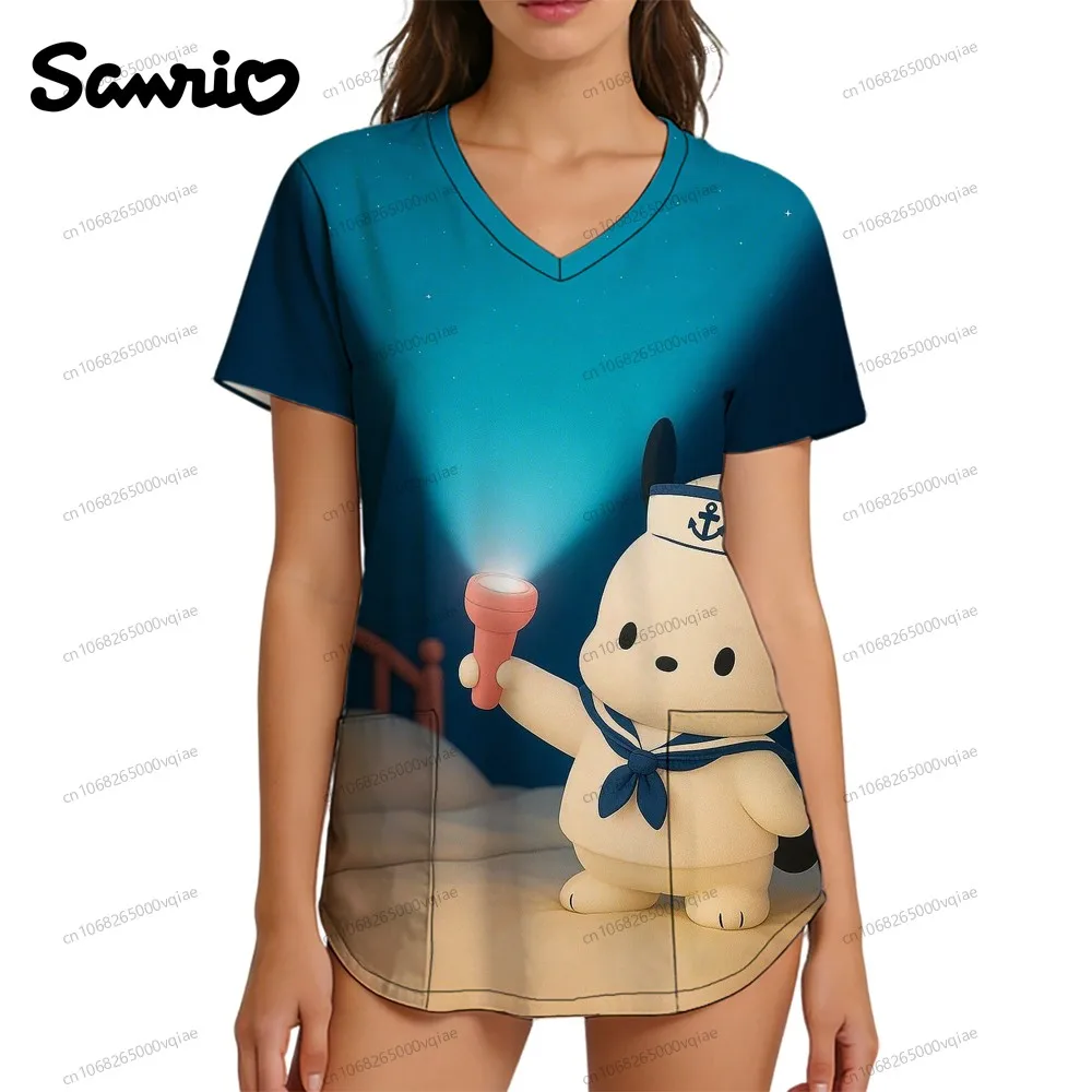 Trend Nurse Uniform V Neck T Shirt Top Women 2026 New Kawaii Pochacco S-2XL Women's T-shirt Y2k Clothes Pocket Fashion Summer
Trend Nurse Uniform V Neck T Shirt Top Women 2026 New Kawaii Pochacco S-2XL Women's T-shirt Y2k Clothes Pocket Fashion Summer
