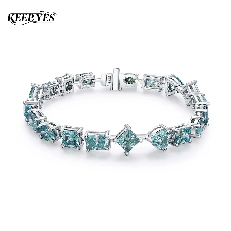 KEEP YES Irregular Full Original Blue Green Moissanite Diamonds Tennis Bracelets for Women Heart Emerald Cut Diamonds 925 Silver
KEEP YES Irregular Full Original Blue Green Moissanite Diamonds Tennis Bracelets for Women Heart Emerald Cut Diamonds 925 Silver