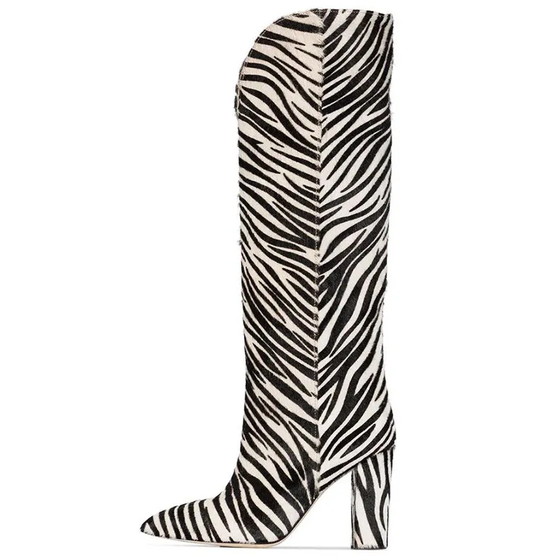 Spicy Girl High Barrel Boots Show Slim Zebra Pattern Thin Heel Pointed Wide Barrel Long Barrel Boots Unusual Long Barrel Boots
Spicy Girl High Barrel Boots Show Slim Zebra Pattern Thin Heel Pointed Wide Barrel Long Barrel Boots Unusual Long Barrel Boots