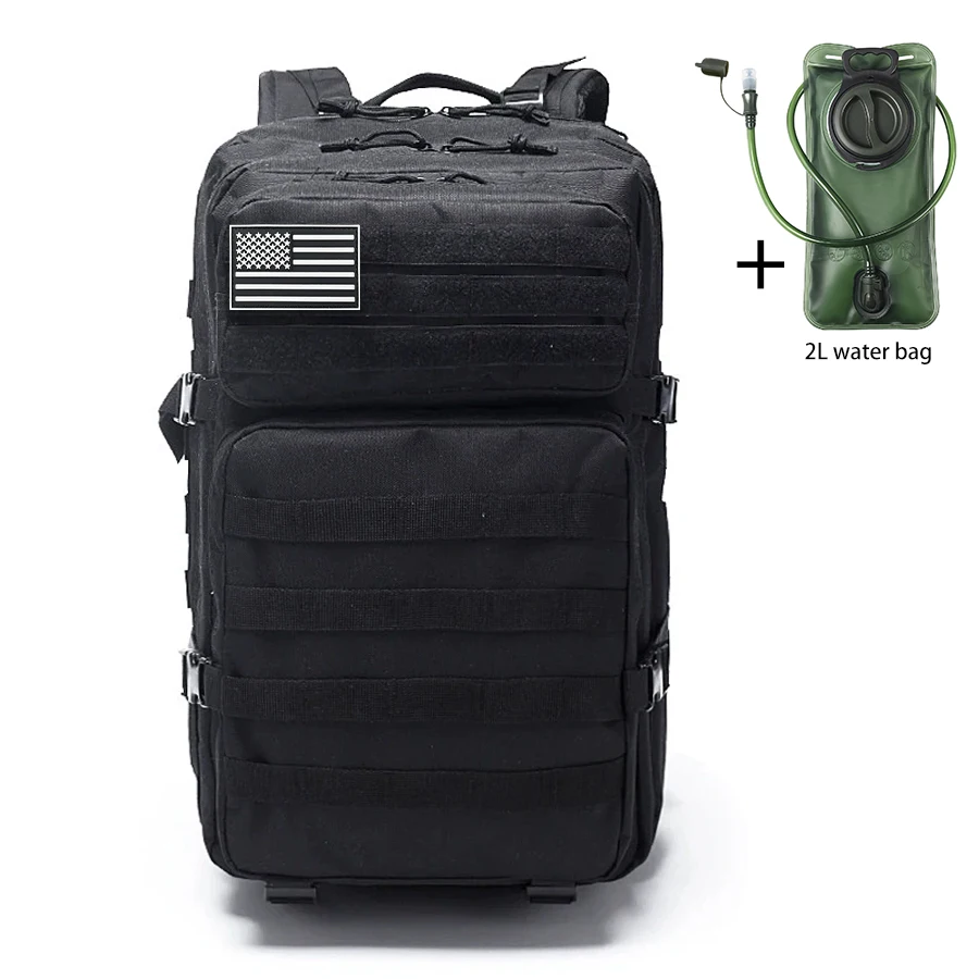 Large capacity 45L outdoor backpack with 2L water bag, multi compartment sports backpack that can be mounted and expanded
Large capacity 45L outdoor backpack with 2L water bag, multi compartment sports backpack that can be mounted and expanded