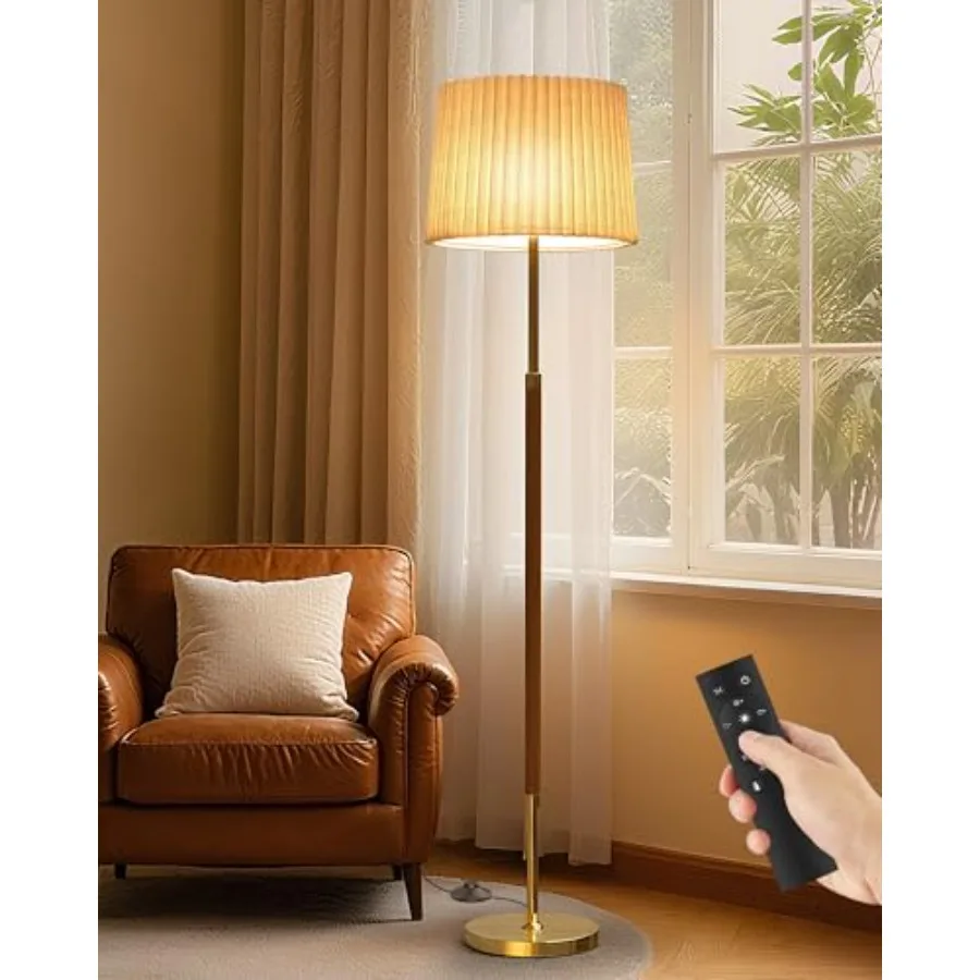 Mid-Century Modern Wood Floor Lamp with Dual Fabric Shade Remote Control Dimmable and Adjustable Color Temperature Reading and
Mid-Century Modern Wood Floor Lamp with Dual Fabric Shade Remote Control Dimmable and Adjustable Color Temperature Reading and