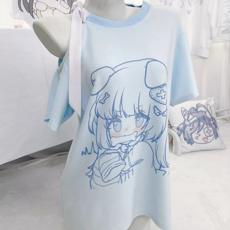 2024 Summer Cartoon Kawaii Cute Print T-shirts Casual Harajuku Fairy Bandage Tops Women Y2k Aesthetic Grunge One Shoulder Tees
2024 Summer Cartoon Kawaii Cute Print T-shirts Casual Harajuku Fairy Bandage Tops Women Y2k Aesthetic Grunge One Shoulder Tees