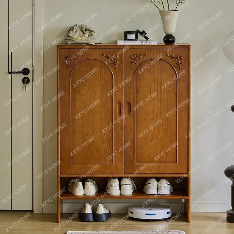 L retro solid wood home entrance entrance entrance storage shoe cabinet
L retro solid wood home entrance entrance entrance storage shoe cabinet