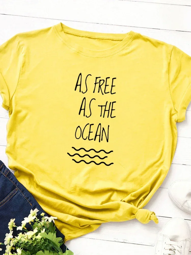 As Free As the Ocean Print Women T Shirt Short Sleeve O Neck Loose Women Tshirt Ladies Tee Shirt Tops Clothes Camisetas Mujer
As Free As the Ocean Print Women T Shirt Short Sleeve O Neck Loose Women Tshirt Ladies Tee Shirt Tops Clothes Camisetas Mujer