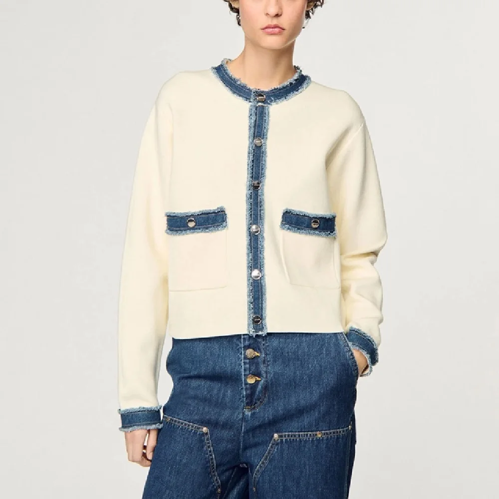 traf 2025 woman sweater t-shirt knitted elastic loose casual women's denim shirt y2k clothes New fashion all-match top pullover
traf 2025 woman sweater t-shirt knitted elastic loose casual women's denim shirt y2k clothes New fashion all-match top pullover