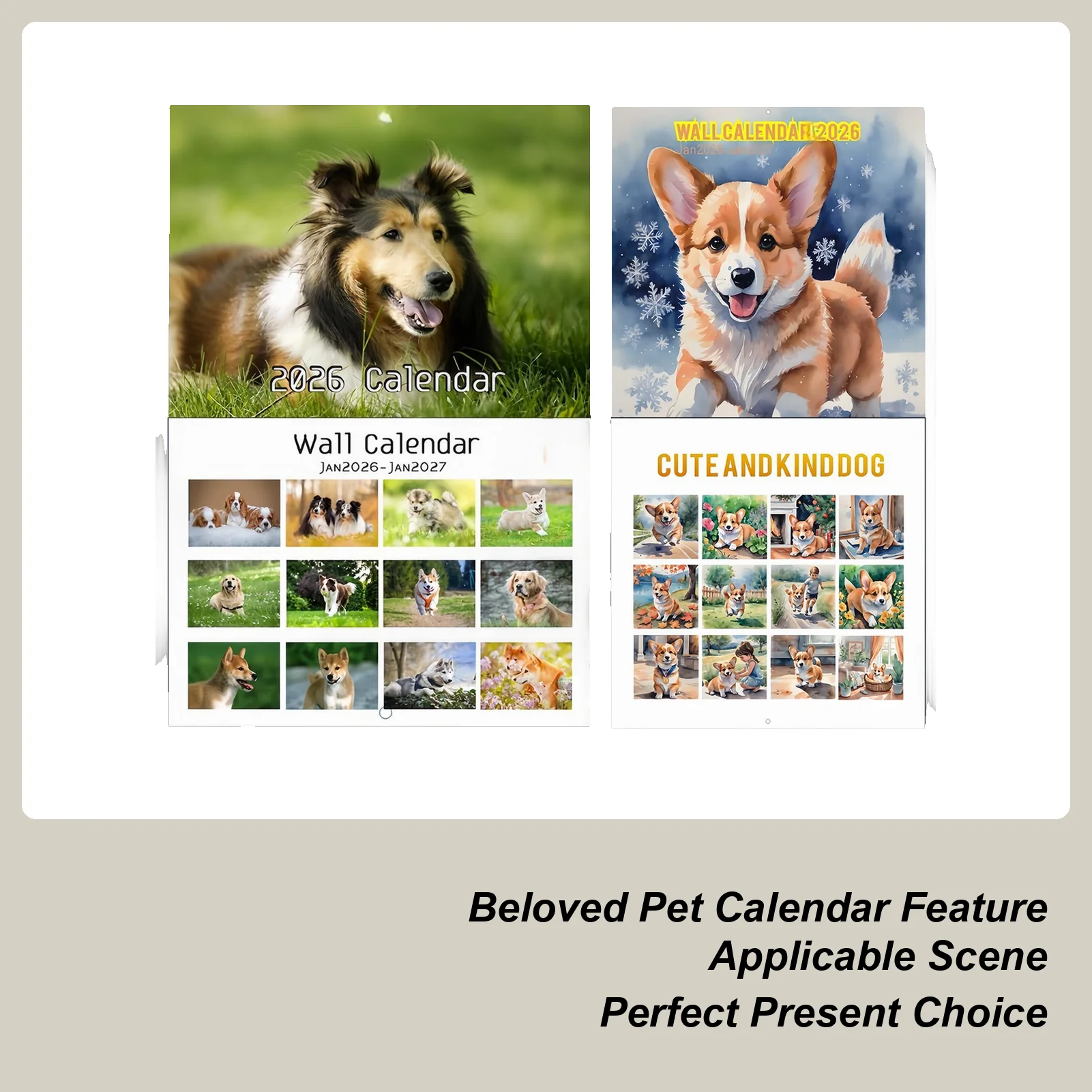 2026 Happy Dog Calendar Wall Hanging Calendar Cat Dog Theme Monthly Planner Cute Happy Dog Art Calendar Home Decoration
2026 Happy Dog Calendar Wall Hanging Calendar Cat Dog Theme Monthly Planner Cute Happy Dog Art Calendar Home Decoration