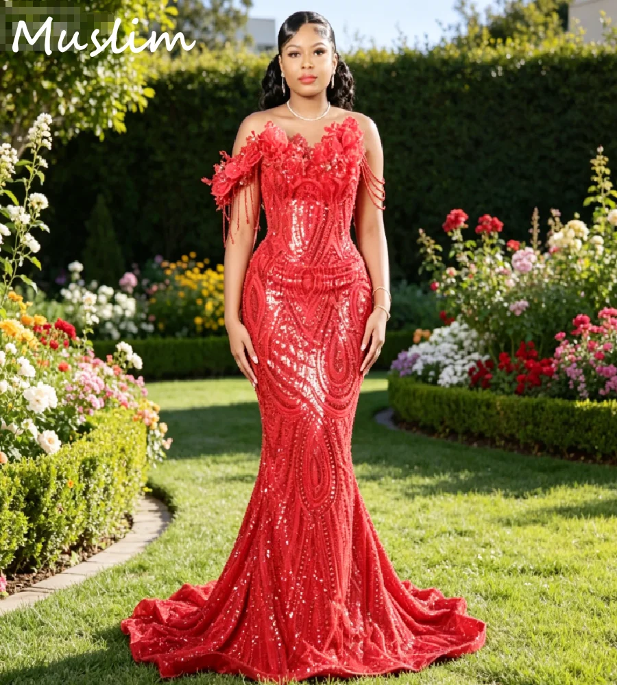 Glamorous Aso Ebi Red Prom Dresses For Black Girls Off Shoulder Mermaid Sequin Evening Dress 2026 Plus Size 3D Flowers Formal
Glamorous Aso Ebi Red Prom Dresses For Black Girls Off Shoulder Mermaid Sequin Evening Dress 2026 Plus Size 3D Flowers Formal
