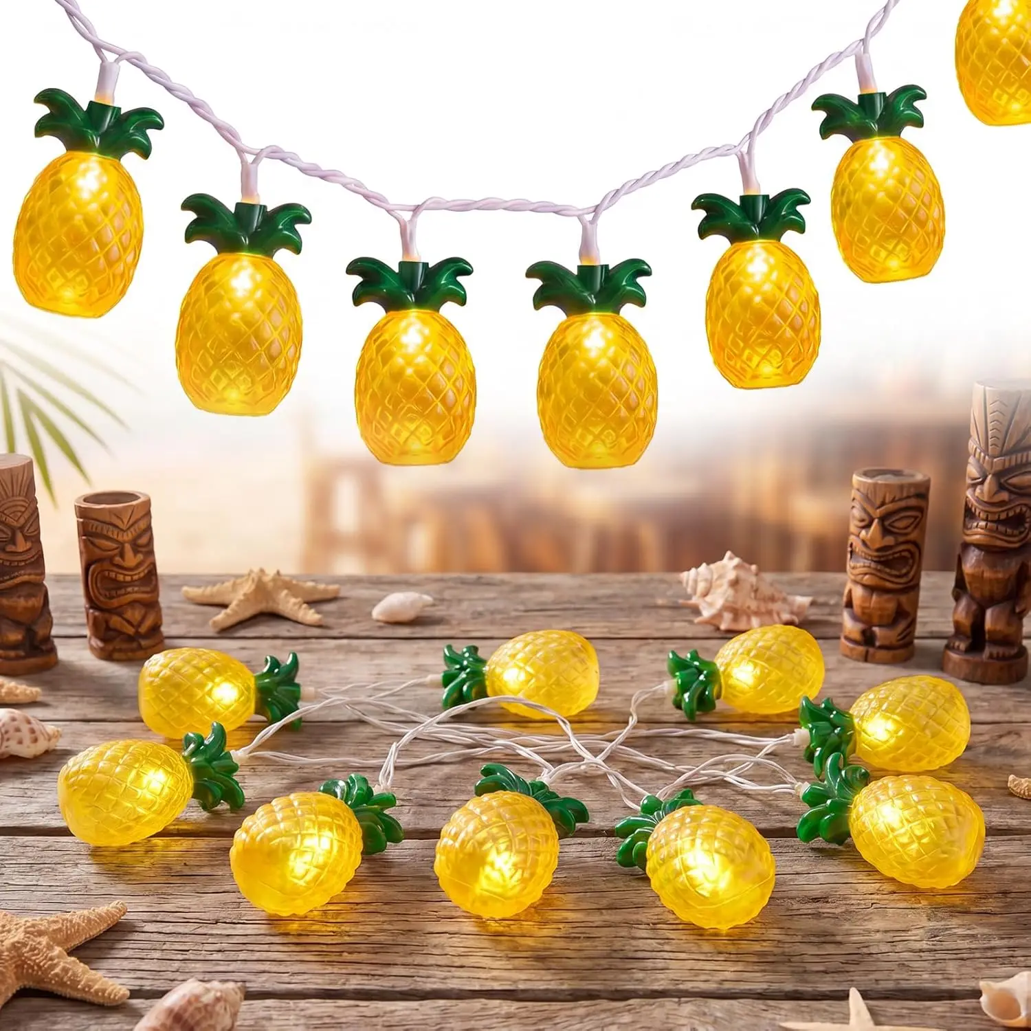 Pineapple String Lights 8.5Ft Tropical Party Decorations with 10 LED Bulbs for Outdoor Home Summer Beach Camping Hawaiian Theme
Pineapple String Lights 8.5Ft Tropical Party Decorations with 10 LED Bulbs for Outdoor Home Summer Beach Camping Hawaiian Theme