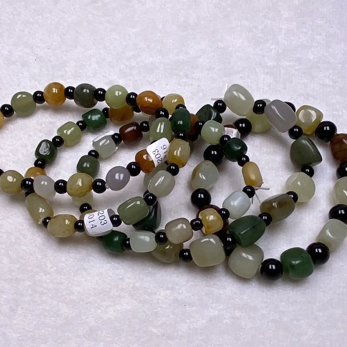 Natural Hetian Jade Pebble Bracelet Unpolished River Stone Beads Multi-Color Genuine Gemstone Wristwear for Men Women
Natural Hetian Jade Pebble Bracelet Unpolished River Stone Beads Multi-Color Genuine Gemstone Wristwear for Men Women