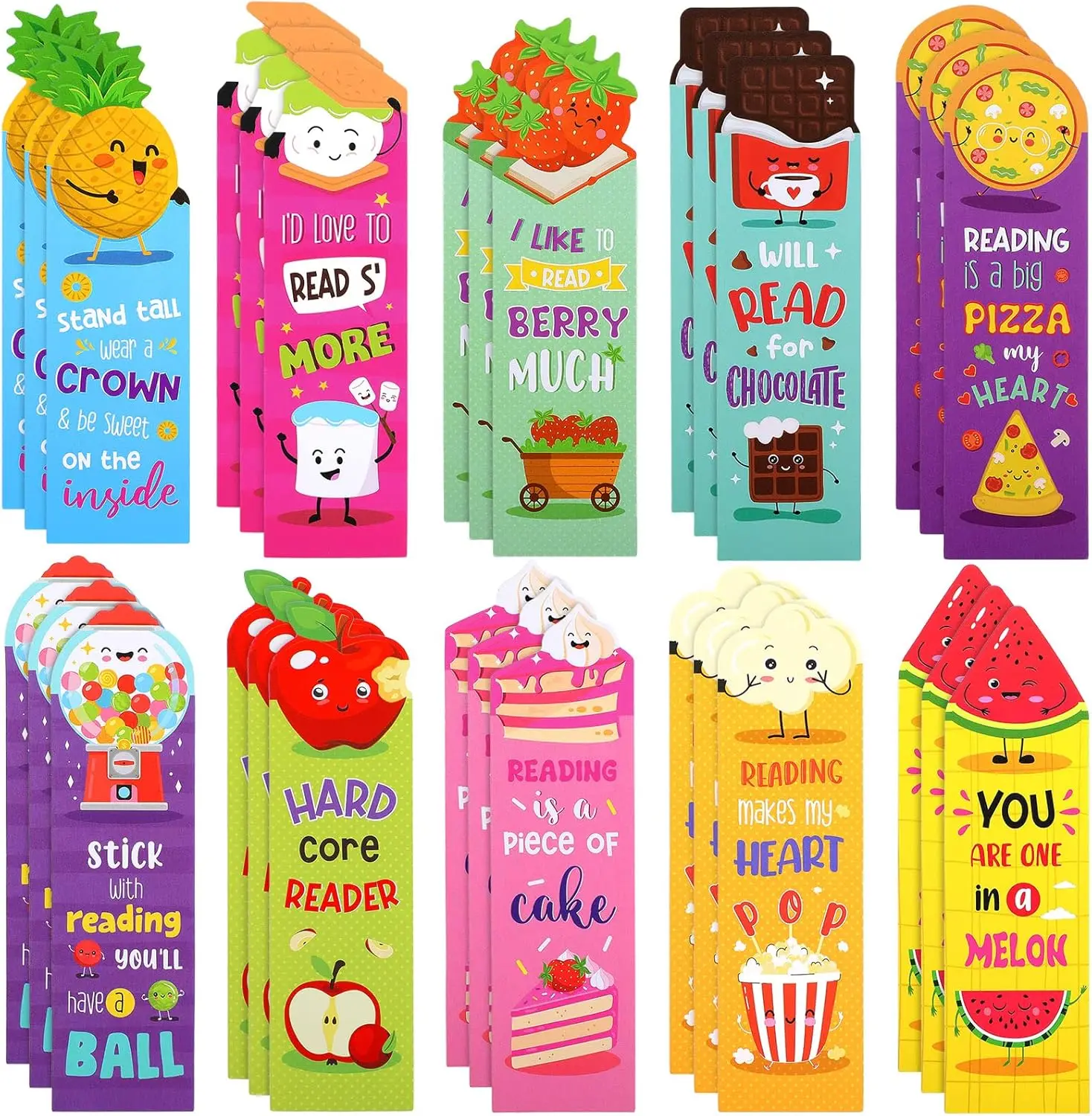 30 Scratch & Sniff Scented Bookmarks for Kids - Fruit & Food Themes, 10 Styles, Fun Reading Gifts
30 Scratch & Sniff Scented Bookmarks for Kids - Fruit & Food Themes, 10 Styles, Fun Reading Gifts
