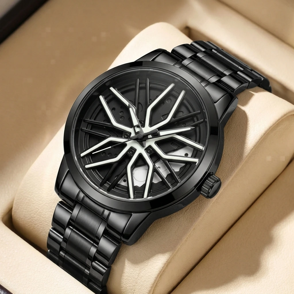 1pc Fashionable Hollow Dial Watch with Cool Hub Design, Luminous Hands, Black Metal Strap, Simple and Elegant
1pc Fashionable Hollow Dial Watch with Cool Hub Design, Luminous Hands, Black Metal Strap, Simple and Elegant