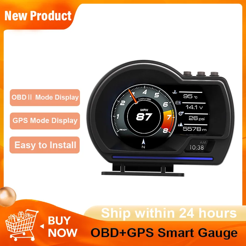 Car Head up Display, OBDⅡ+GPS Smart Gauge High Definition Speedometer Car Diagnostic Tool OBD Fault Code Elimination Safe Drive
Car Head up Display, OBDⅡ+GPS Smart Gauge High Definition Speedometer Car Diagnostic Tool OBD Fault Code Elimination Safe Drive