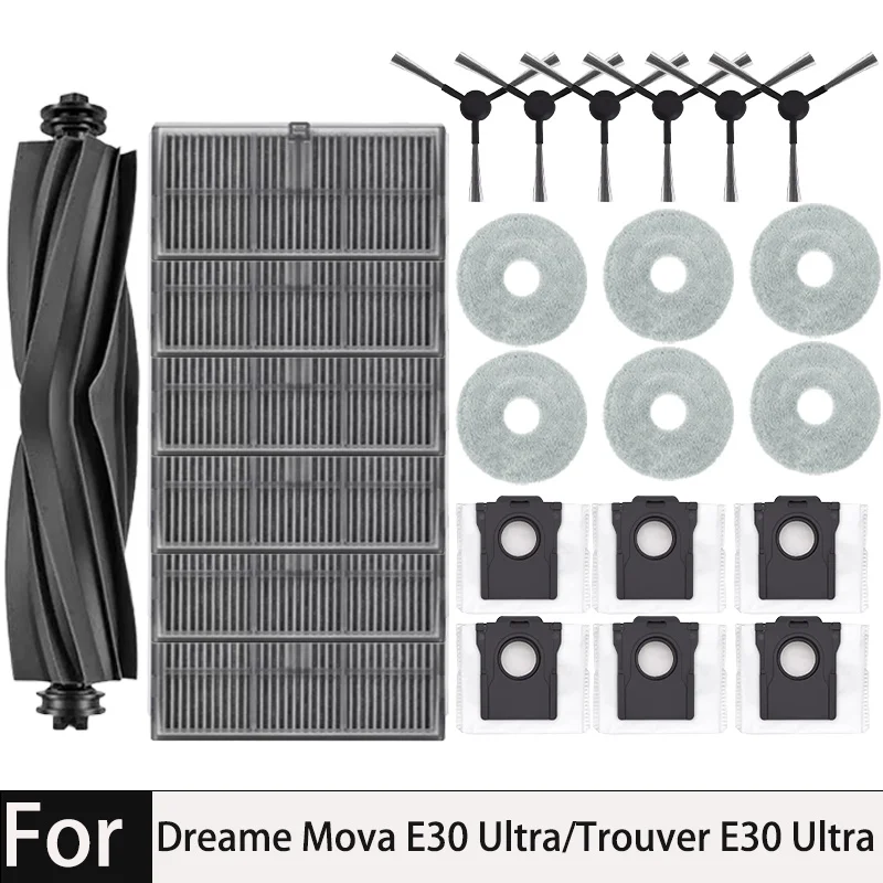 For ( Dreame Mova E30 Ultra Find E30 Ultra)Parts Three-Blade Main Roller Brush Side Filter Hepa Wipe Cloth Dust Bag
For ( Dreame Mova E30 Ultra Find E30 Ultra)Parts Three-Blade Main Roller Brush Side Filter Hepa Wipe Cloth Dust Bag
