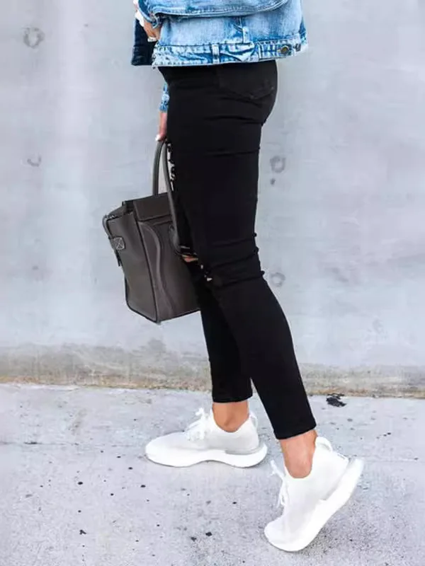 Elegant High-Waist Slim-Fit Women's Jeans Pure Black Elasticity Ladies Denim Pants High Quality PU Cotton Blend mid Stretch
Elegant High-Waist Slim-Fit Women's Jeans Pure Black Elasticity Ladies Denim Pants High Quality PU Cotton Blend mid Stretch