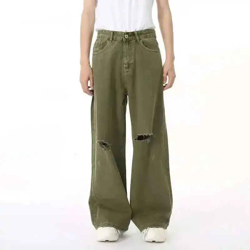 Men's Jean Vintage New Fashion Men Wear Hole Design Simple Solid Color Autumn Korean Straight Denim Pants Green 9CECBM
Men's Jean Vintage New Fashion Men Wear Hole Design Simple Solid Color Autumn Korean Straight Denim Pants Green 9CECBM
