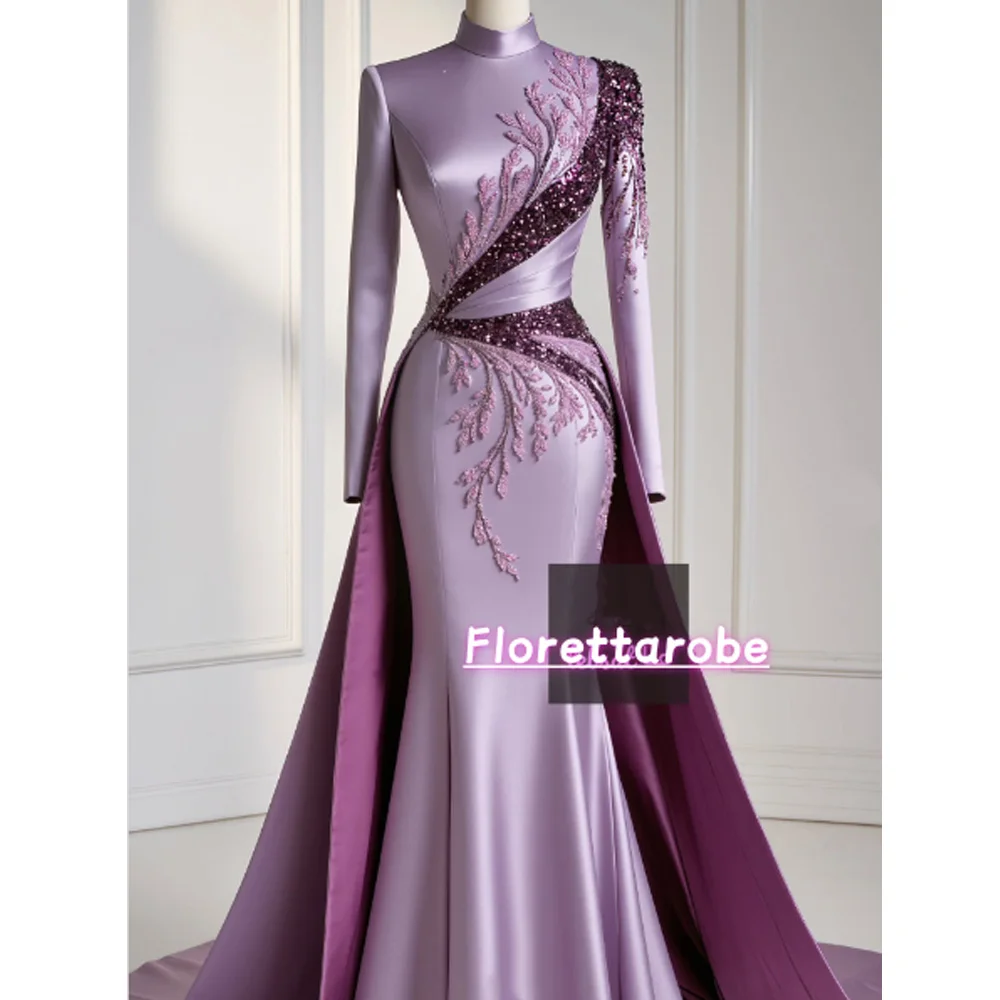 Florettarobe Изысканное фиолетовое атласное платье миди с блестками и аппликациями, плиссированное, с высоким воротником, на заказ, 4 стиля по индивидуальному заказу
Florettarobe Изысканное фиолетовое атласное платье миди с блестками и аппликациями, плиссированное, с высоким воротником, на заказ, 4 стиля по индивидуальному заказу