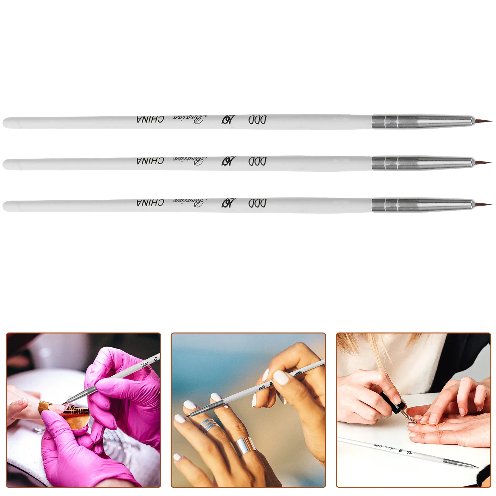 3 Pcs Nail Brushes Polish Liner Pen Salon Supplies Manicure Tools Thin Painting Pens
3 Pcs Nail Brushes Polish Liner Pen Salon Supplies Manicure Tools Thin Painting Pens
