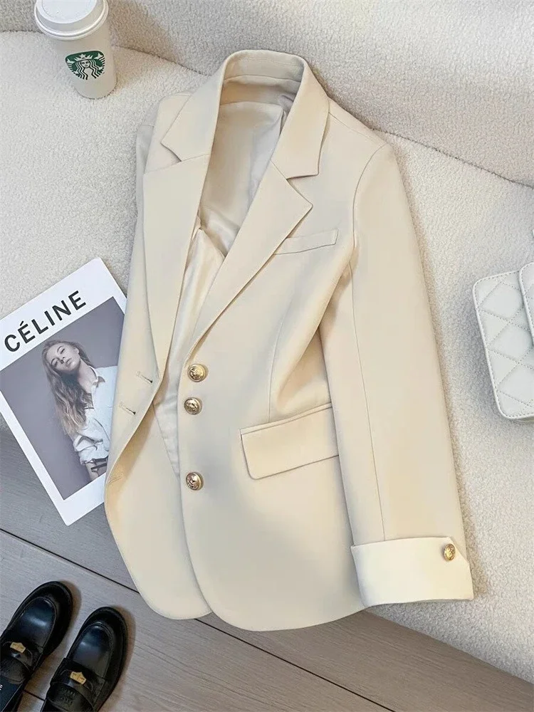 New in Single Notched Blazer Jackets Fashion Women Solid Long Sleeve Office Lady Blazers Casual Spring Autumn Female Clothes
New in Single Notched Blazer Jackets Fashion Women Solid Long Sleeve Office Lady Blazers Casual Spring Autumn Female Clothes