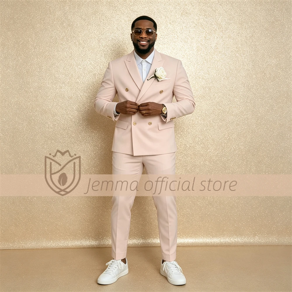 Men's 2-Piece Double Breasted Suit with Gold Buttons, Perfect for Grooms & Wedding Parties
Men's 2-Piece Double Breasted Suit with Gold Buttons, Perfect for Grooms & Wedding Parties