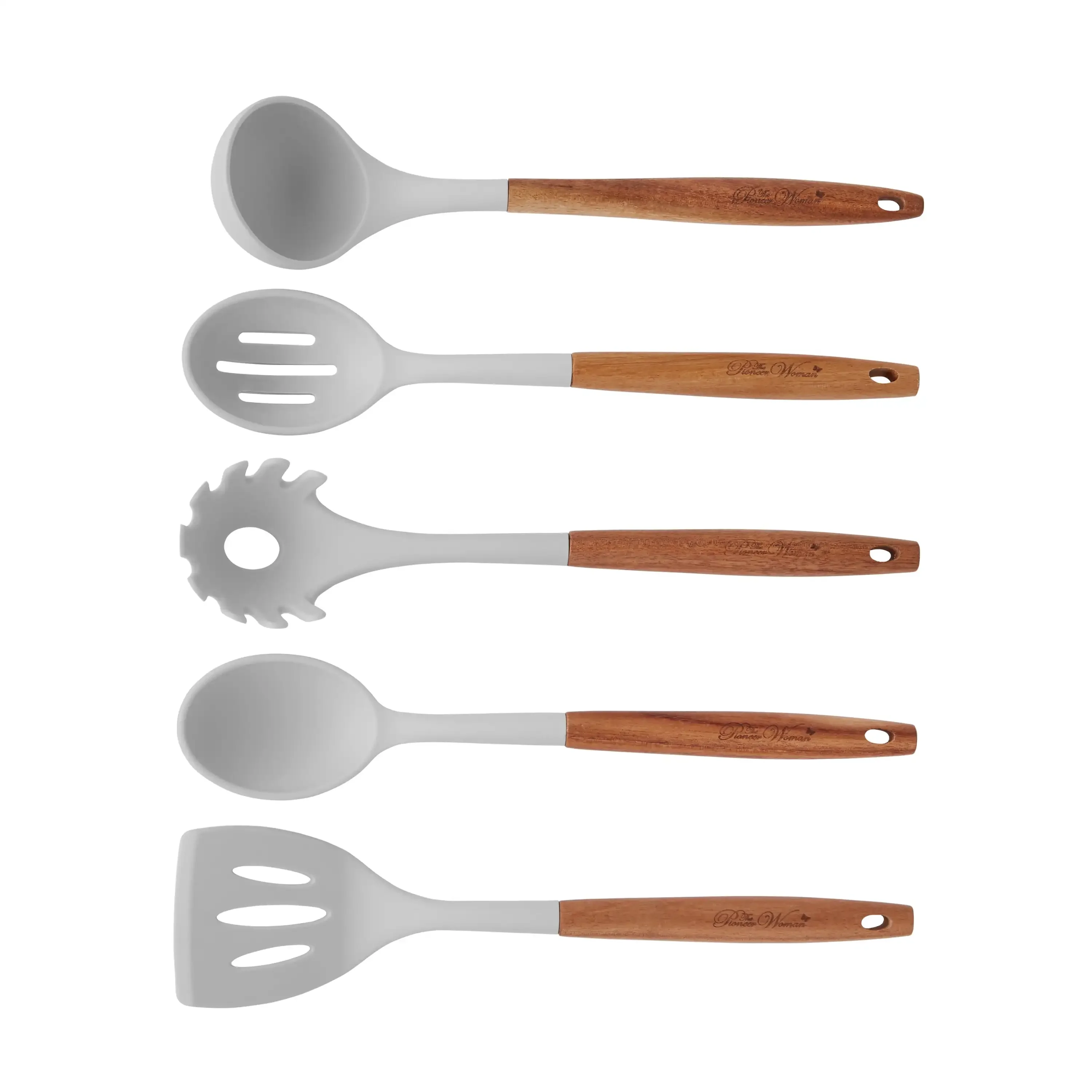 10-Piece Silicone Kitchen Utensil Set, Acacia Wood Handles, Gray, Non-Scratch, Heat-Resistant, Spatula Spoon Turner
10-Piece Silicone Kitchen Utensil Set, Acacia Wood Handles, Gray, Non-Scratch, Heat-Resistant, Spatula Spoon Turner