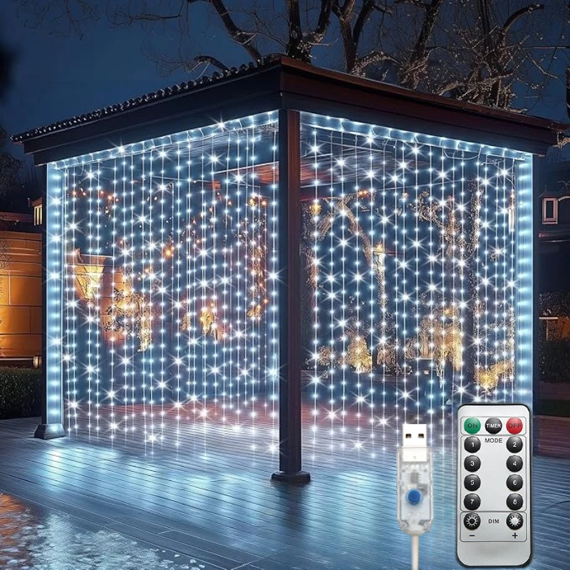 Curtain Lights with Remote Control for 8 Modes Waterfall Lights Suitable for Outdoor Terrace Background Walls and Courtyards
Curtain Lights with Remote Control for 8 Modes Waterfall Lights Suitable for Outdoor Terrace Background Walls and Courtyards