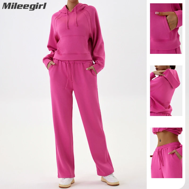 Mileegirl 2pcs Winter Yoga Sets for Women Hooded Sports Sweater Shirts Elastic Waist Gym Fitness Pants Warm Workout Outdoor Suit
Mileegirl 2pcs Winter Yoga Sets for Women Hooded Sports Sweater Shirts Elastic Waist Gym Fitness Pants Warm Workout Outdoor Suit