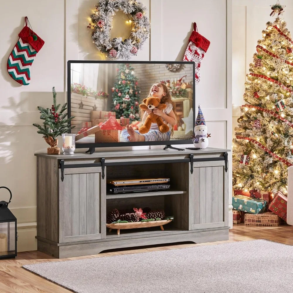 Farmhouse TV Stand for 65'' TV, Tall Entertainment Center with Storage, Gray TV Console for Living Room with Sliding B
Farmhouse TV Stand for 65'' TV, Tall Entertainment Center with Storage, Gray TV Console for Living Room with Sliding B