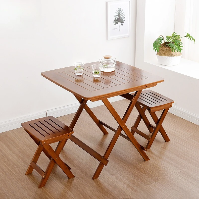 Bamboo folding dining table, household small square table, outdoor portable folding table and chair, garden table and chair
Bamboo folding dining table, household small square table, outdoor portable folding table and chair, garden table and chair