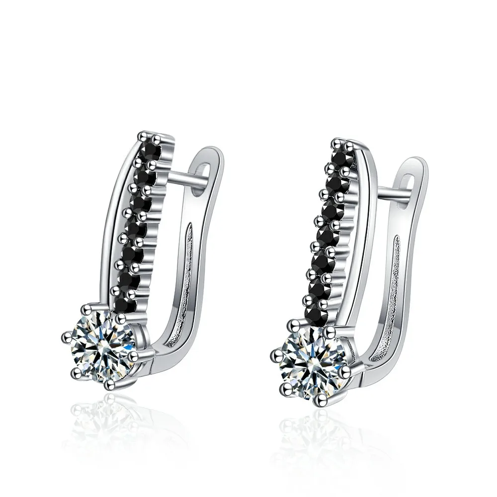 Silver Earrings For Women 925 Sterling Silver Sparkling Black Spinel White Cubic Zirconia brincos Trendy Fine Jewelry Huggies
Silver Earrings For Women 925 Sterling Silver Sparkling Black Spinel White Cubic Zirconia brincos Trendy Fine Jewelry Huggies