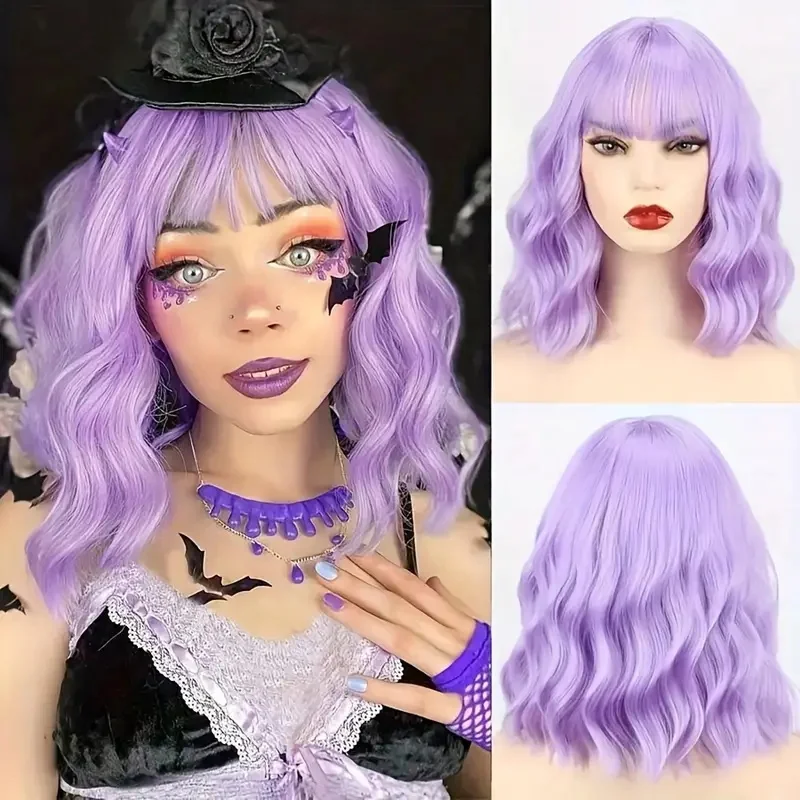 14inch Purple Bob Wig ,Curly & Wavy Synthetic wig for Women ,Perfect for Halloween, Cosplay Parties and Daily Wear
14inch Purple Bob Wig ,Curly & Wavy Synthetic wig for Women ,Perfect for Halloween, Cosplay Parties and Daily Wear