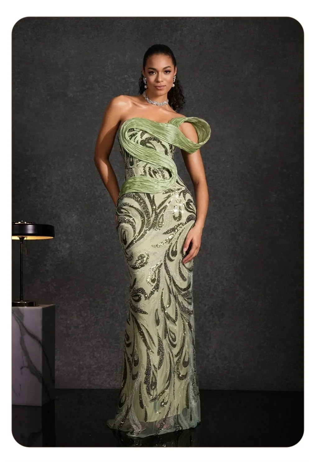 Exclusive custom couture gown, premium fabrics, tailored craftsmanship, showing extraordinary style.
Exclusive custom couture gown, premium fabrics, tailored craftsmanship, showing extraordinary style.