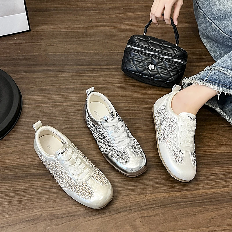 Women's Korean Style Mesh Diamond Versatile Casual Sports Shoes Spring Summer Round Toe Breathable and Comfortable Sports Shoes
Women's Korean Style Mesh Diamond Versatile Casual Sports Shoes Spring Summer Round Toe Breathable and Comfortable Sports Shoes