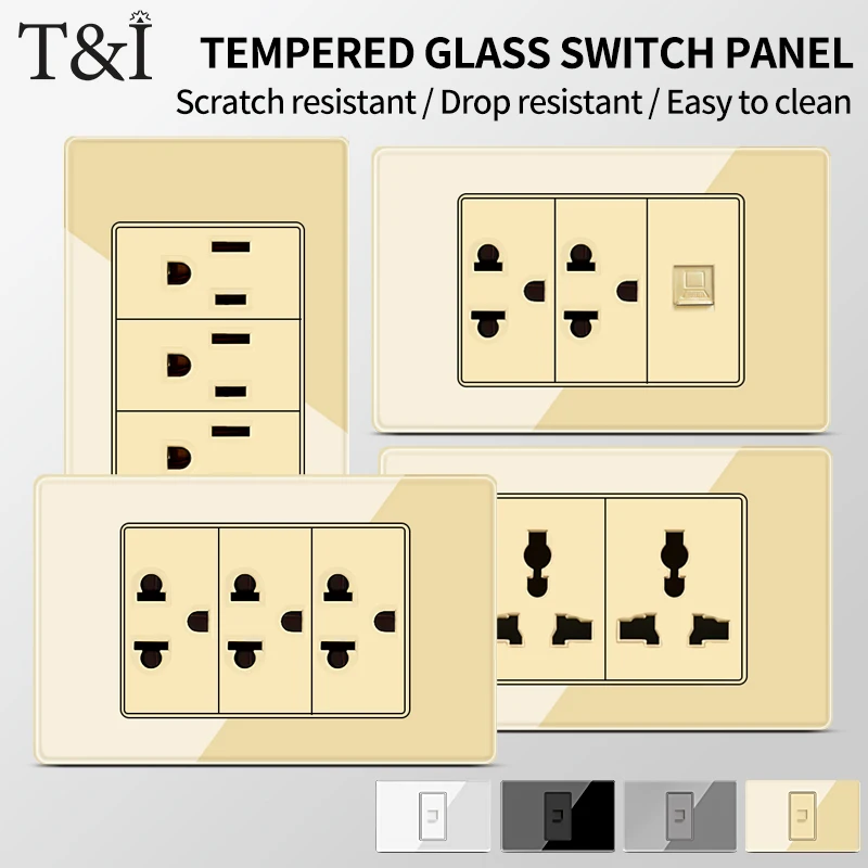 Тайская USB-розетка с двумя портами USB Type-C, выключатель света, 110 В, закаленное стекло, настенная розетка США, золото 118*75 мм
Тайская USB-розетка с двумя портами USB Type-C, выключатель света, 110 В, закаленное стекло, настенная розетка США, золото 118*75 мм