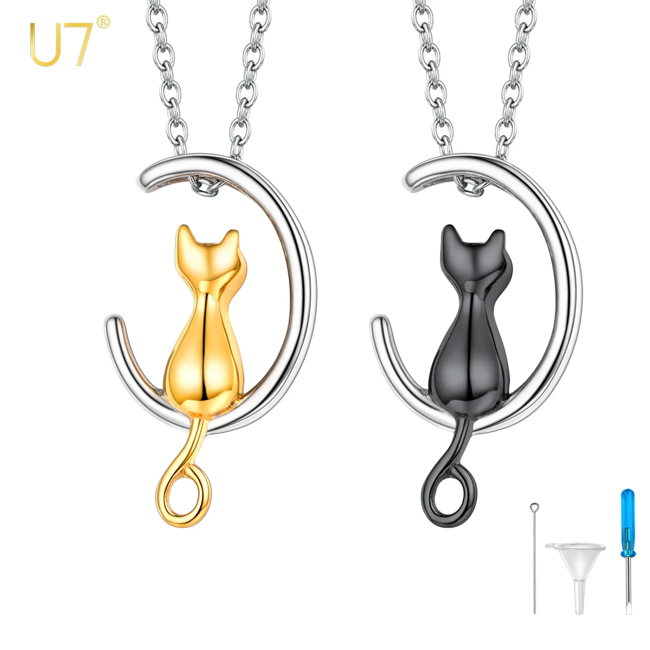 U7 Pet Memorials Keepsake ювелирные изделия из нержавеющей стали Роло цепь черный Кот на Луне урна ожерелье для праха
U7 Pet Memorials Keepsake ювелирные изделия из нержавеющей стали Роло цепь черный Кот на Луне урна ожерелье для праха