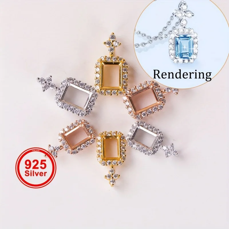 5*7-6*8 size square pendant tray, s925 sterling silver pendant base, bezel setting suitable for handmade jewelry necklaces makin
5*7-6*8 size square pendant tray, s925 sterling silver pendant base, bezel setting suitable for handmade jewelry necklaces makin