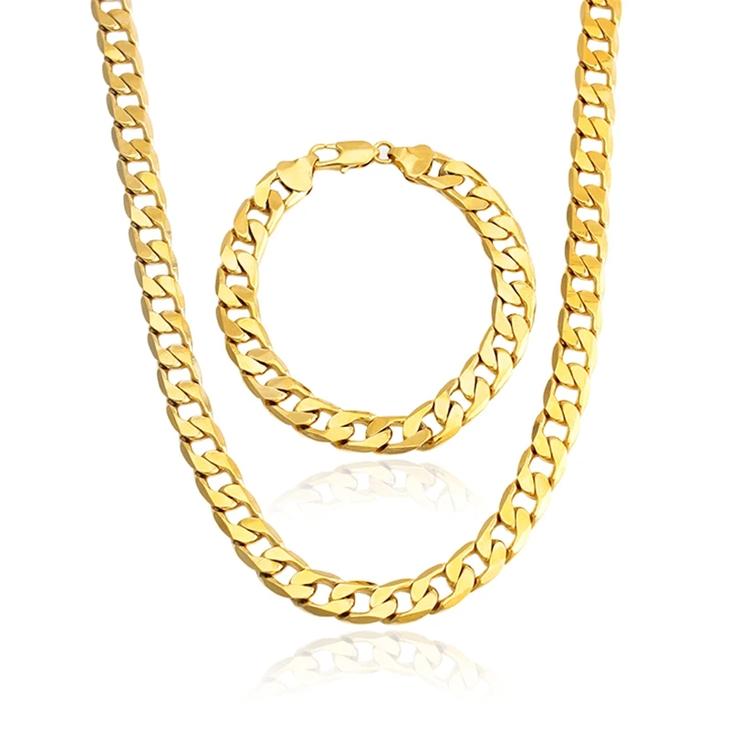 FS Hot Selling Cuban Chains Hip-Hop Fashion Popular Gold Color Necklace/ Bracelet
FS Hot Selling Cuban Chains Hip-Hop Fashion Popular Gold Color Necklace/ Bracelet
