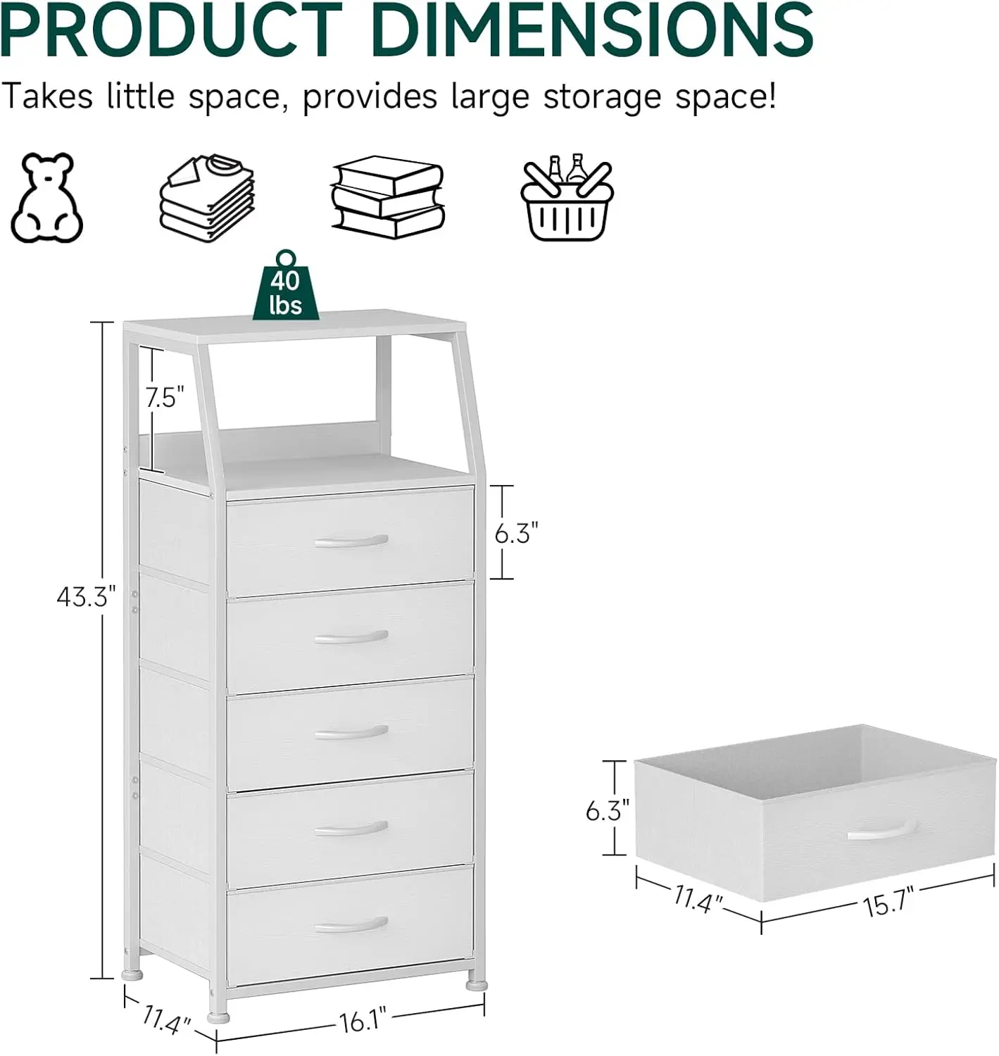 Caiyun Night Stand With 5 Drawers, Small Dressers For Bedroom, Bedside Table, 2-Tier Storage End Table With Wood Open Shelf For
Caiyun Night Stand With 5 Drawers, Small Dressers For Bedroom, Bedside Table, 2-Tier Storage End Table With Wood Open Shelf For