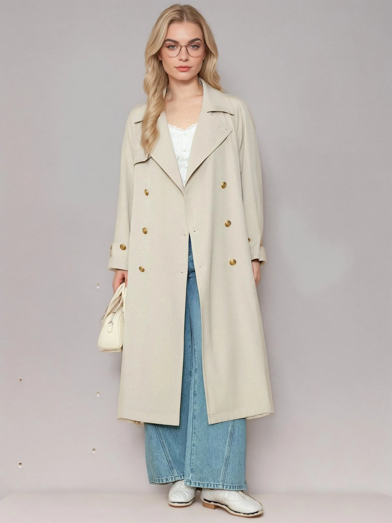 DUSHU Plus Size Women's Casual Double Breasted Trench 2025 Spring New Product Fashionable Long Casua Loose Trench 25DS81200
DUSHU Plus Size Women's Casual Double Breasted Trench 2025 Spring New Product Fashionable Long Casua Loose Trench 25DS81200
