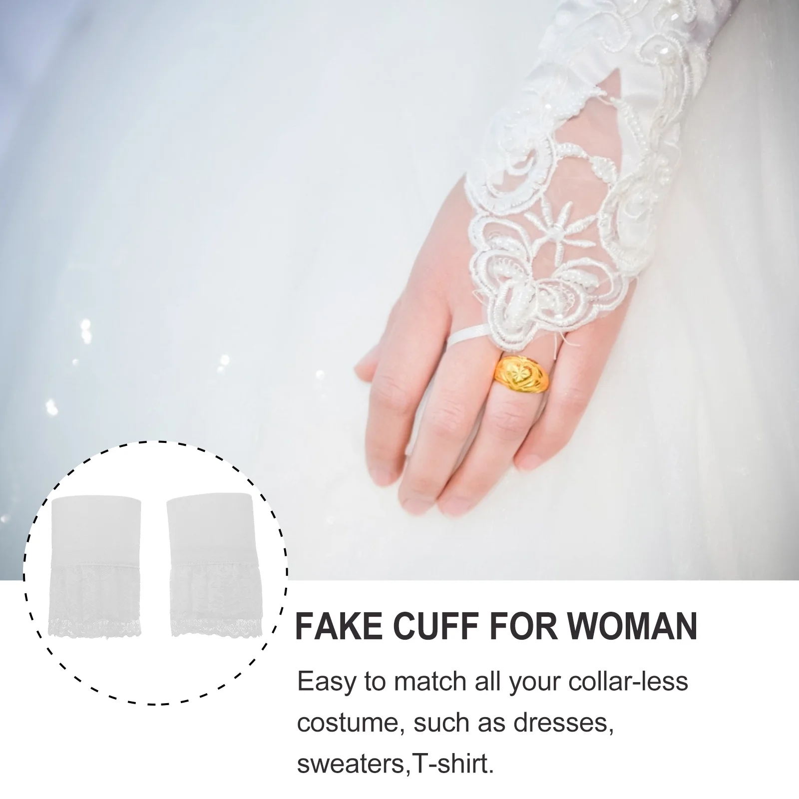 1 Pair Lace Fake Cuff For Women Frilled False Sleeve Decorative Stretchy Cuff Suitable For Dresses Sweaters T-Shirts Fashion
1 Pair Lace Fake Cuff For Women Frilled False Sleeve Decorative Stretchy Cuff Suitable For Dresses Sweaters T-Shirts Fashion