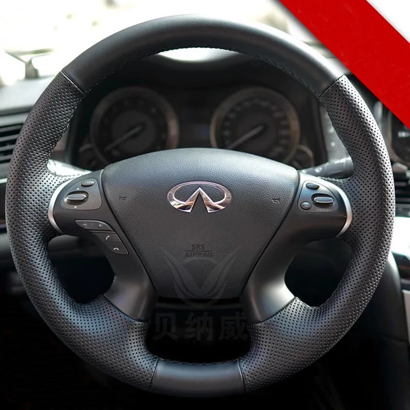Для Infiniti JX35 M M25 M35 M37 M56 Q70 QX60 Сшитый вручную нескользящий черный, бежевый чехол из натуральной кожи на руль автомобиля
Для Infiniti JX35 M M25 M35 M37 M56 Q70 QX60 Сшитый вручную нескользящий черный, бежевый чехол из натуральной кожи на руль автомобиля