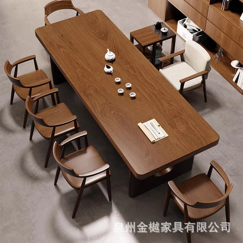 New Chinese-style Solid Wood Tea Table And Chair Combination Log Large Board Tea Table Living Room Study Integrated Dual-purpose
New Chinese-style Solid Wood Tea Table And Chair Combination Log Large Board Tea Table Living Room Study Integrated Dual-purpose