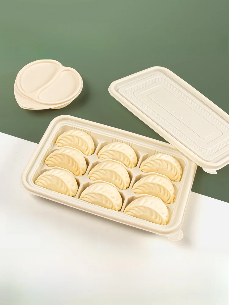 Corn Starch Disposable Dumpling Box 9 ids Biodeadable Takeaway Fast Food Box Eco-friendly Lunch Box with Lid Rectangular ...
Corn Starch Disposable Dumpling Box 9 ids Biodeadable Takeaway Fast Food Box Eco-friendly Lunch Box with Lid Rectangular ...