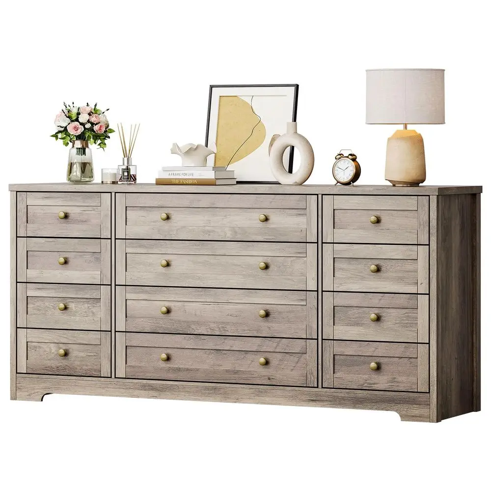 Dresser and Nightstands 3 Pieces, 47.2 Inches Wood Dresser with 6 Drawers, Set of 2 Night Stands with Drawers and Charging Stat
Dresser and Nightstands 3 Pieces, 47.2 Inches Wood Dresser with 6 Drawers, Set of 2 Night Stands with Drawers and Charging Stat