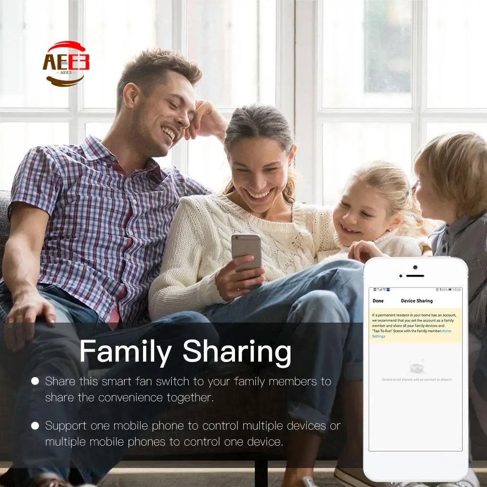 AEE3-Интеллектуальный переключатель управления скоростью Smart Life/Tuya APP Дистанционное управление различной скоростью для Alexa и Google Home EU
AEE3-Интеллектуальный переключатель управления скоростью Smart Life/Tuya APP Дистанционное управление различной скоростью для Alexa и Google Home EU