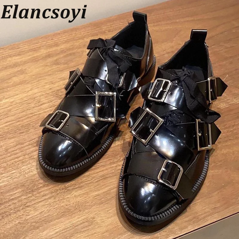 New Genuine Leather Lace-up Flat Shoes Women's Belt Buckle Decor Single Shoes Spring Autumn Vacation Walking Shoes Loafers
New Genuine Leather Lace-up Flat Shoes Women's Belt Buckle Decor Single Shoes Spring Autumn Vacation Walking Shoes Loafers