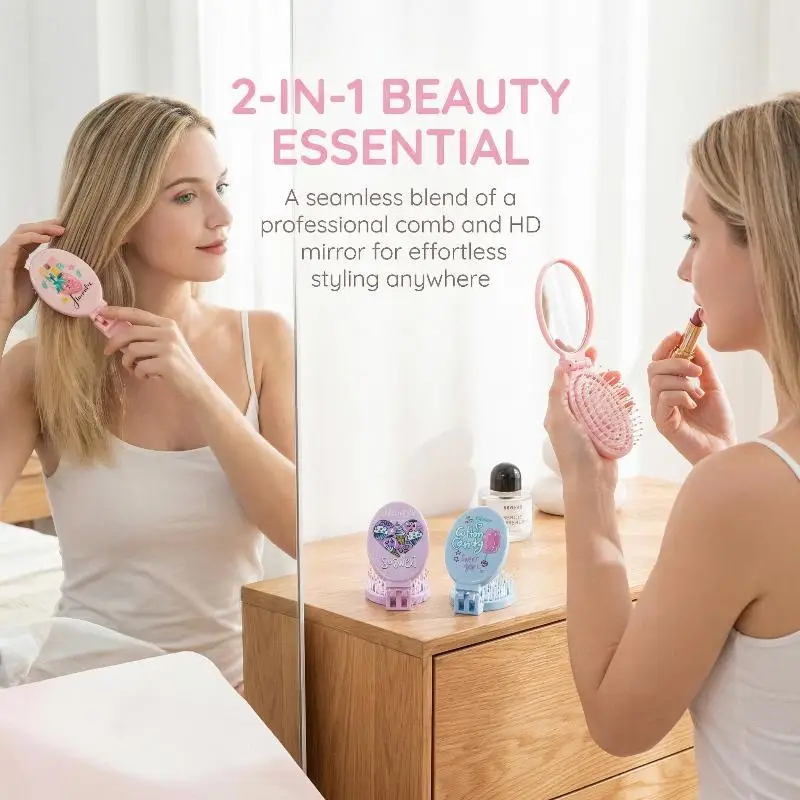 Портативная складная расческа 2-в-1 с зеркалом, легкая и удобная для путешествий, идеальный подарок для женщин и девушек
Портативная складная расческа 2-в-1 с зеркалом, легкая и удобная для путешествий, идеальный подарок для женщин и девушек